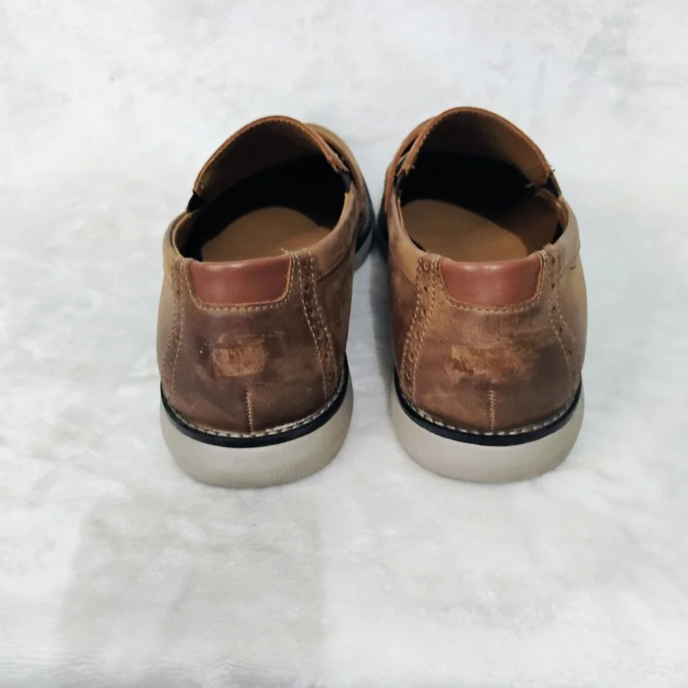 Johnston & Murphy McGuffey Penny Loafer Brown Leather Mens 8 M Sheepskin